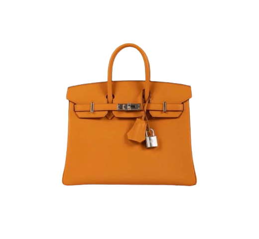 BIRKIN 25 IN ABRICOT SWIFT LEATHER WITH PALLADIUM HARDWARE