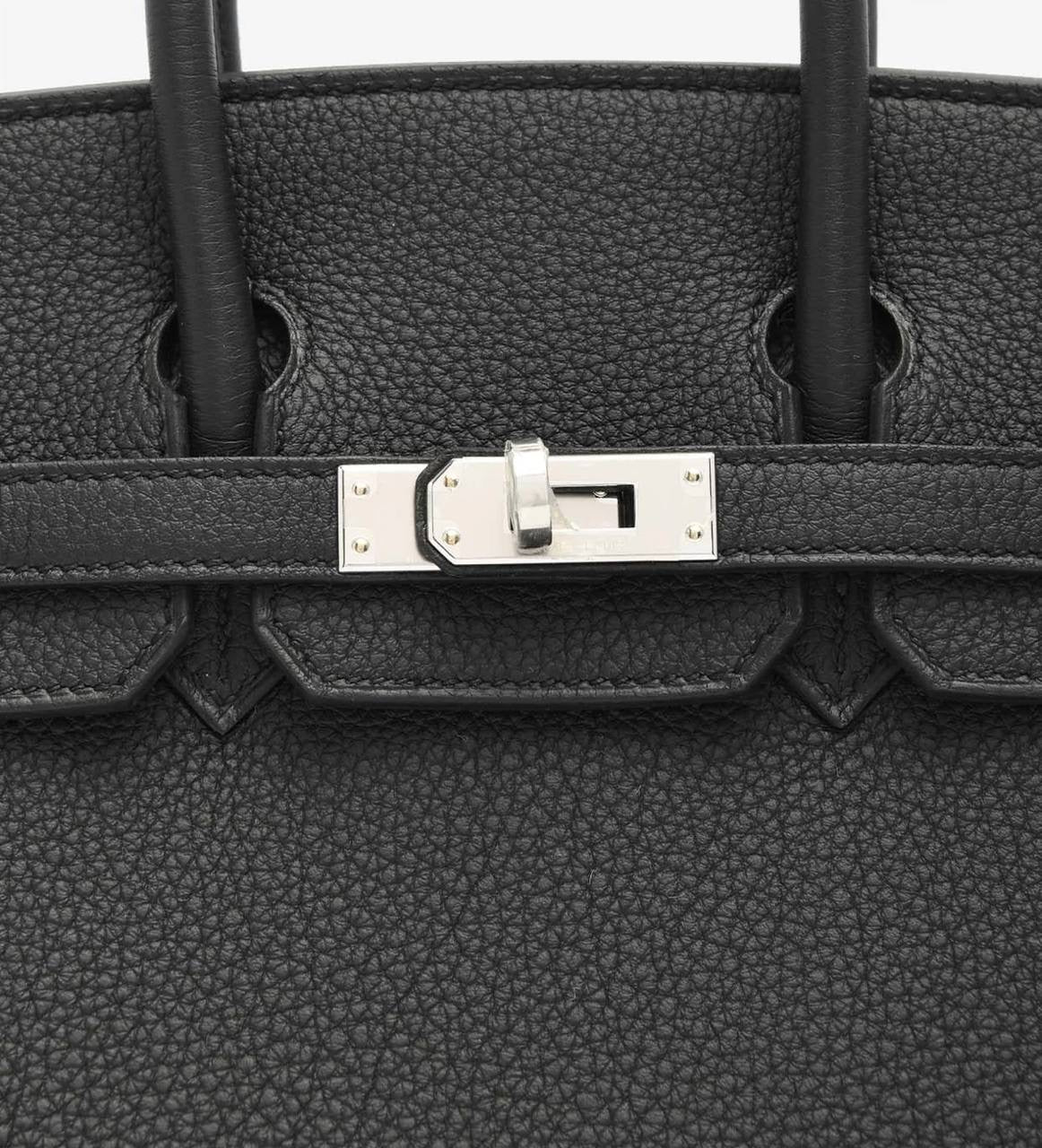 BIRKIN 25 IN BLACK TOGO LEATHER WITH PALLADIUM HARDWARE