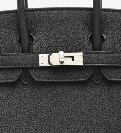 BIRKIN 25 IN BLACK TOGO LEATHER WITH PALLADIUM HARDWARE