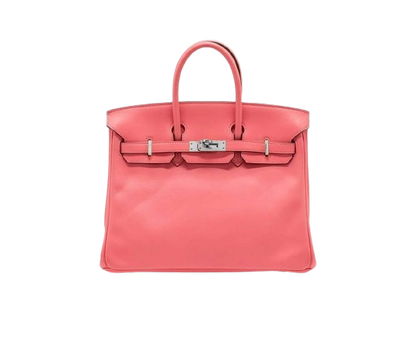 BIRKIN 25 IN ROSE AZALEE SWIFT LEATHER WITH PALLADIUM HARDWARE