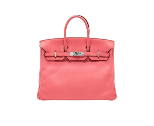 BIRKIN 25 IN ROSE AZALEE SWIFT LEATHER WITH PALLADIUM HARDWARE