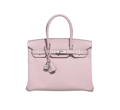 BIRKIN 30 IN MAUVE PALE TAURILLON CLEMENCE WITH PALLADIUM HARDWARE