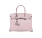 BIRKIN 30 IN MAUVE PALE TAURILLON CLEMENCE WITH PALLADIUM HARDWARE