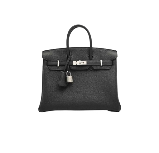 BIRKIN 25 IN BLACK TOGO LEATHER WITH PALLADIUM HARDWARE