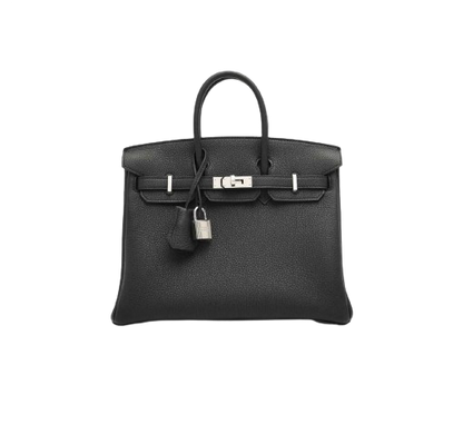 BIRKIN 25 IN BLACK TOGO LEATHER WITH PALLADIUM HARDWARE