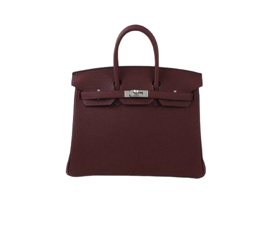 BIRKIN 25 VERSO IN ROUGE H AND ROUGE VENITIEN TOGO LEATHER WITH PALLADIUM HARDWARE