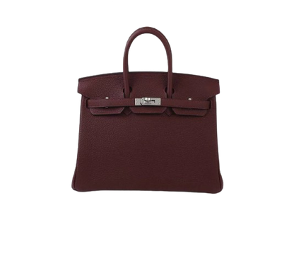 BIRKIN 25 VERSO IN ROUGE H AND ROUGE VENITIEN TOGO LEATHER WITH PALLADIUM HARDWARE