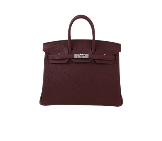 BIRKIN 25 VERSO IN ROUGE H AND ROUGE VENITIEN TOGO LEATHER WITH PALLADIUM HARDWARE