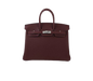 BIRKIN 25 VERSO IN ROUGE H AND ROUGE VENITIEN TOGO LEATHER WITH PALLADIUM HARDWARE