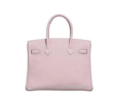 BIRKIN 30 IN MAUVE PALE TAURILLON CLEMENCE WITH PALLADIUM HARDWARE