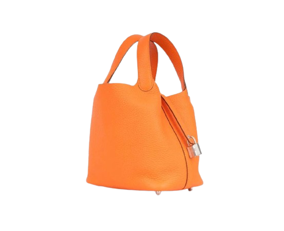 PICOTIN 18 IN ORANGE CLEMENCE LEATHER WITH PALLADIUM HARDWARE