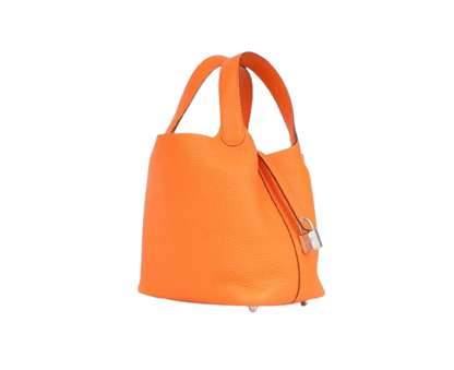 PICOTIN 18 IN ORANGE CLEMENCE LEATHER WITH PALLADIUM HARDWARE