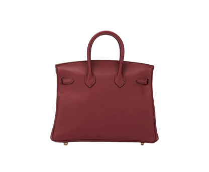 BIRKIN 25 VERSO IN ROUGE H AND ROUGE VENITIEN TOGO LEATHER WITH PALLADIUM HARDWARE