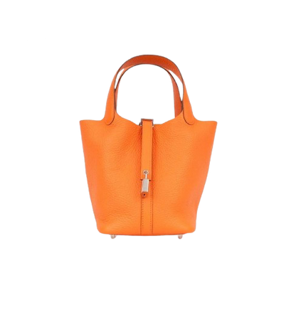 PICOTIN 18 IN ORANGE CLEMENCE LEATHER WITH PALLADIUM HARDWARE