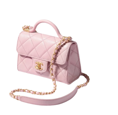 Mini flap bag with top handle